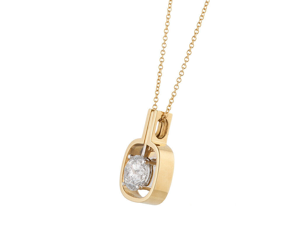 1.55ct Round Diamond Swing Pendant Necklace in 18K