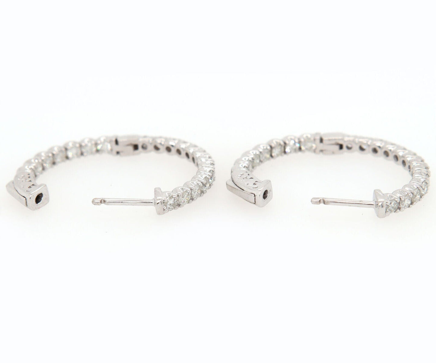 2.00ctw Round Diamond Inside Out Hoop Earrings in 14K