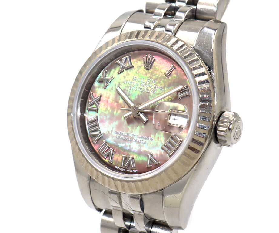 2006 Rolex Datejust 179174 26MM Black Mother of Pearl Dial Ladies Watch