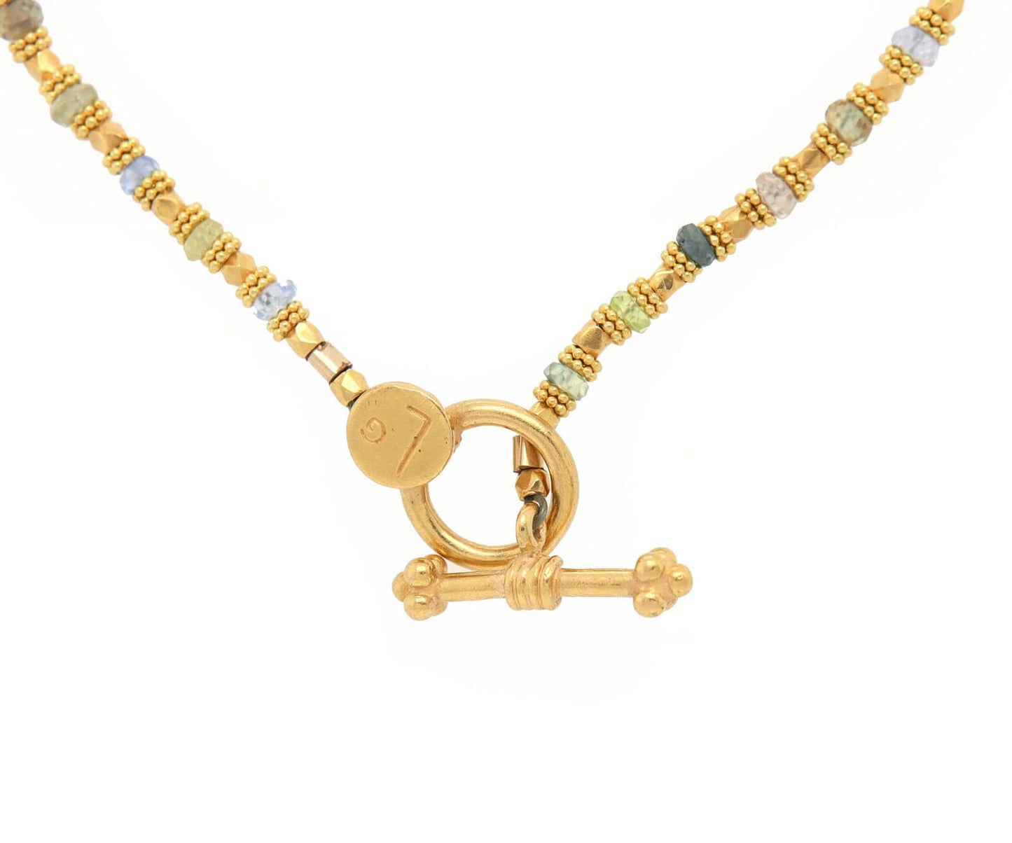 60.0ctw Multi-Color Briolette Stones Necklace in 21K