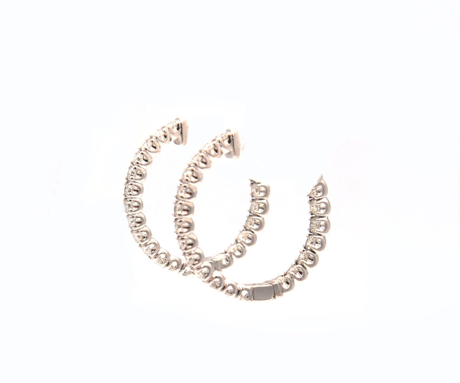 2.00ctw Round Diamond Inside Out Hoop Earrings in 14K