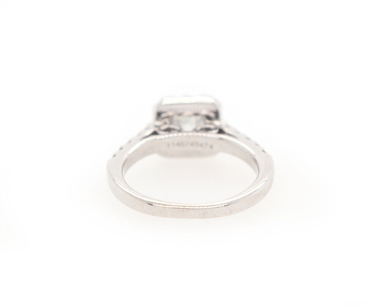 0.97ctw Princess and Round Diamond Frame Engagement Ring in 18K