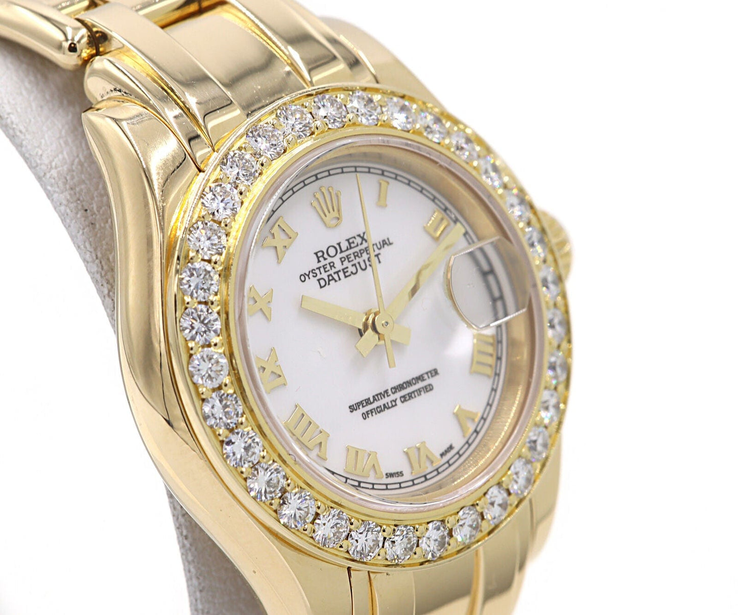 2005 Rolex Pearlmaster Datejust 80318 29MM Diamond Bezel Ladies Watch