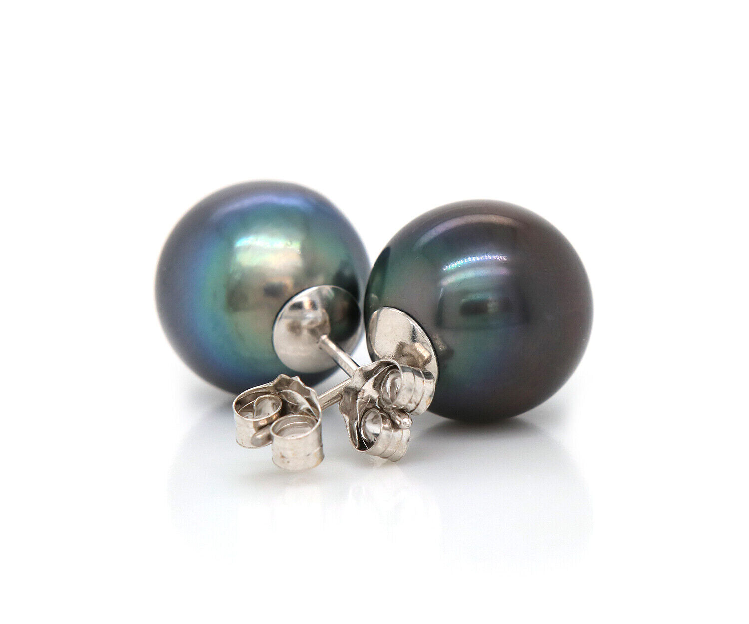 11.5 MM Tahitian Cultured Pearl Stud Earrings in 14K