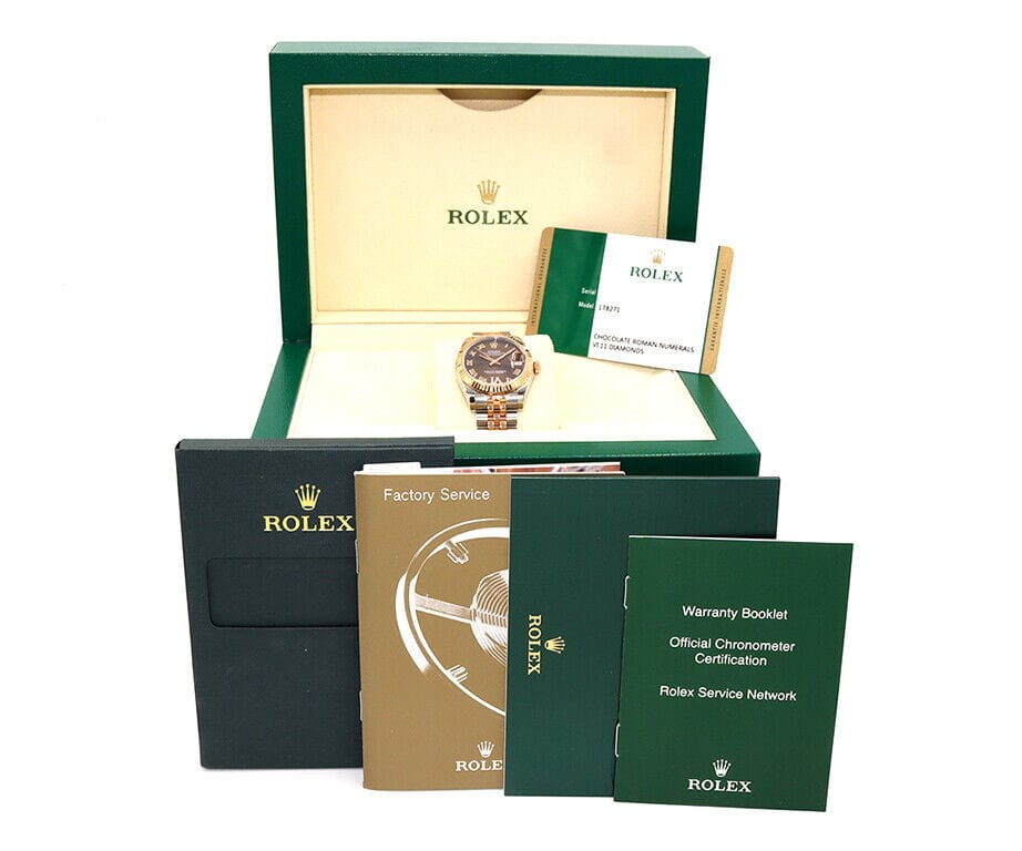 2014 Rolex Datejust 178271 31MM Chocolate Diamond Dial Ladies Watch