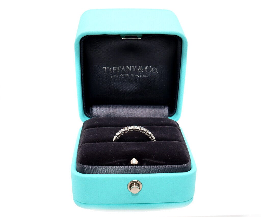 Tiffany & Co. 0.56ctw Round Diamond Wedding Band Ring in Platinum W/Box