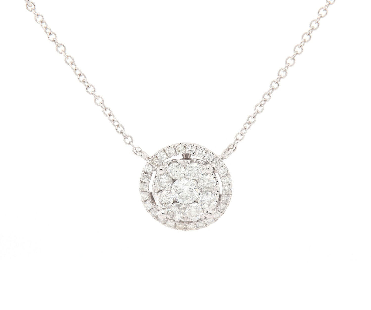 1.33ctw Round Diamond Cluster Pendant Necklace in 14K