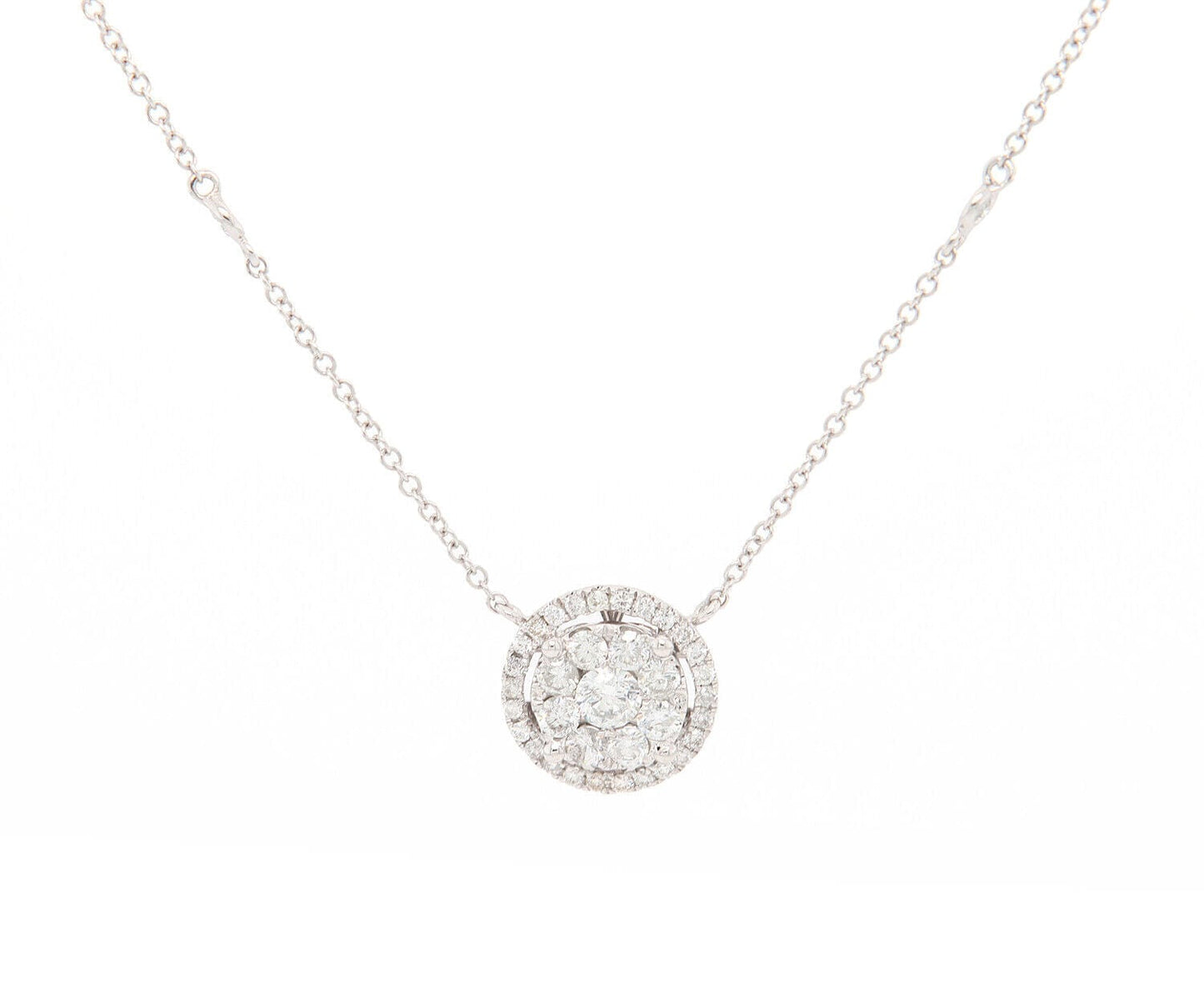 1.33ctw Round Diamond Cluster Pendant Necklace in 14K