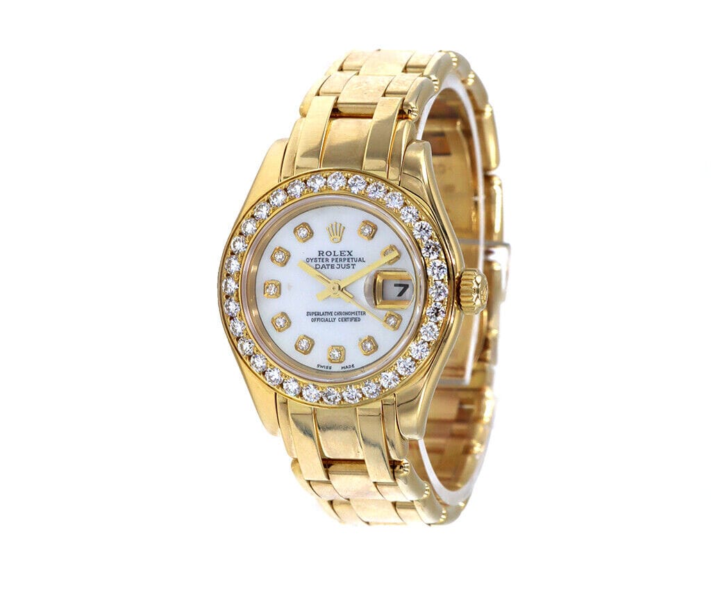 2001 Rolex Pearlmaster 80318 29MM Aftermarket Dia MOP Dial & Bezel Ladies Watch