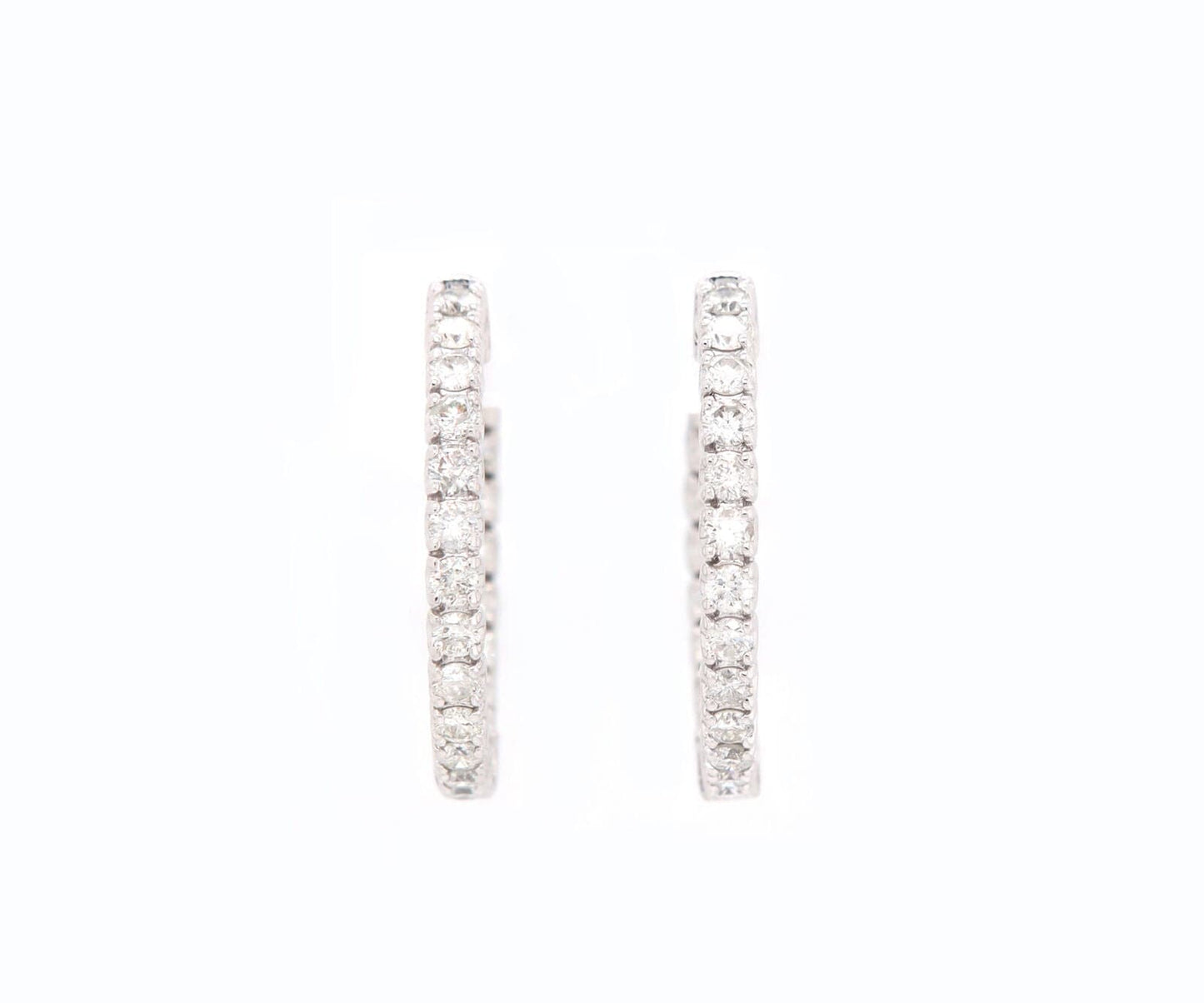 2.00ctw Round Diamond Inside Out Hoop Earrings in 14K