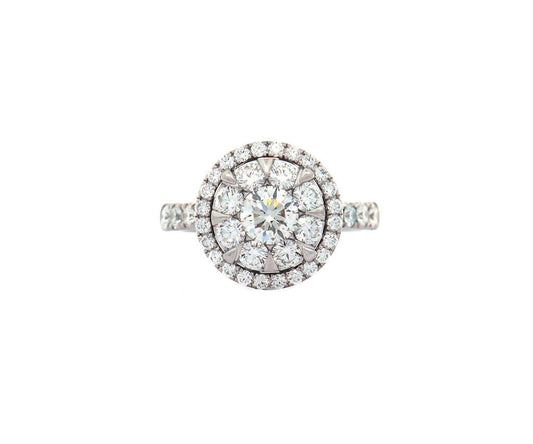 1.90ctw Round Diamond Double Halo Ring in 14K