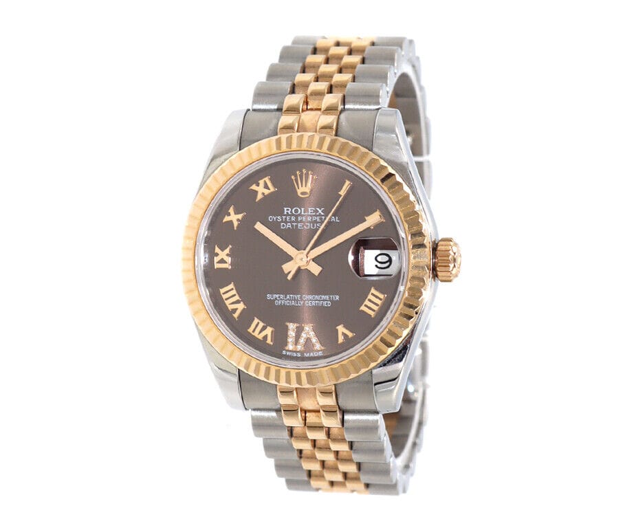 2014 Rolex Datejust 178271 31MM Chocolate Diamond Dial Ladies Watch