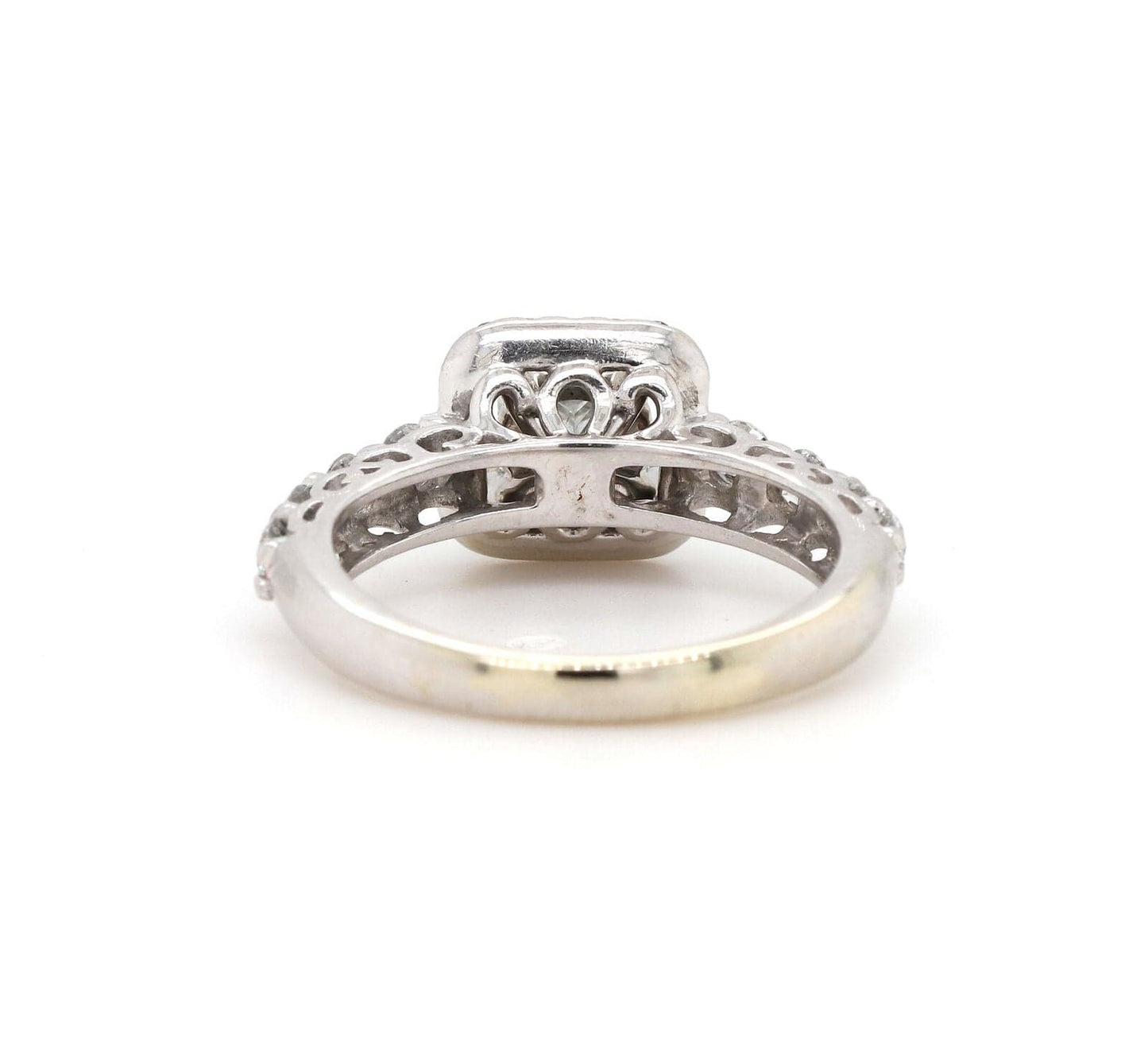 1.33ctw Princess and Round Diamond Frame Engagement Ring in 14K