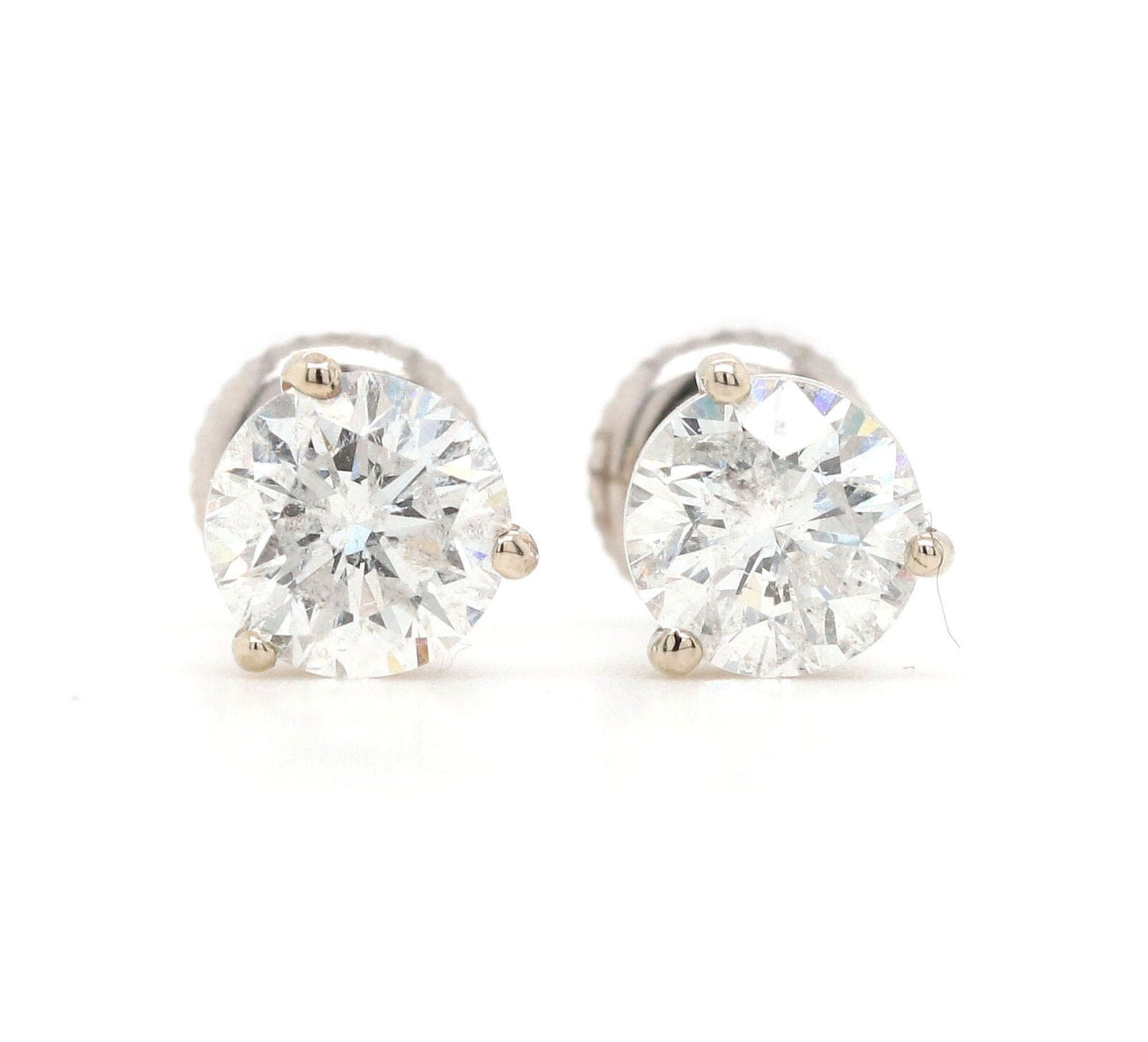 1.02ctw Round Diamond Solitaire Stud Earrings in 14K