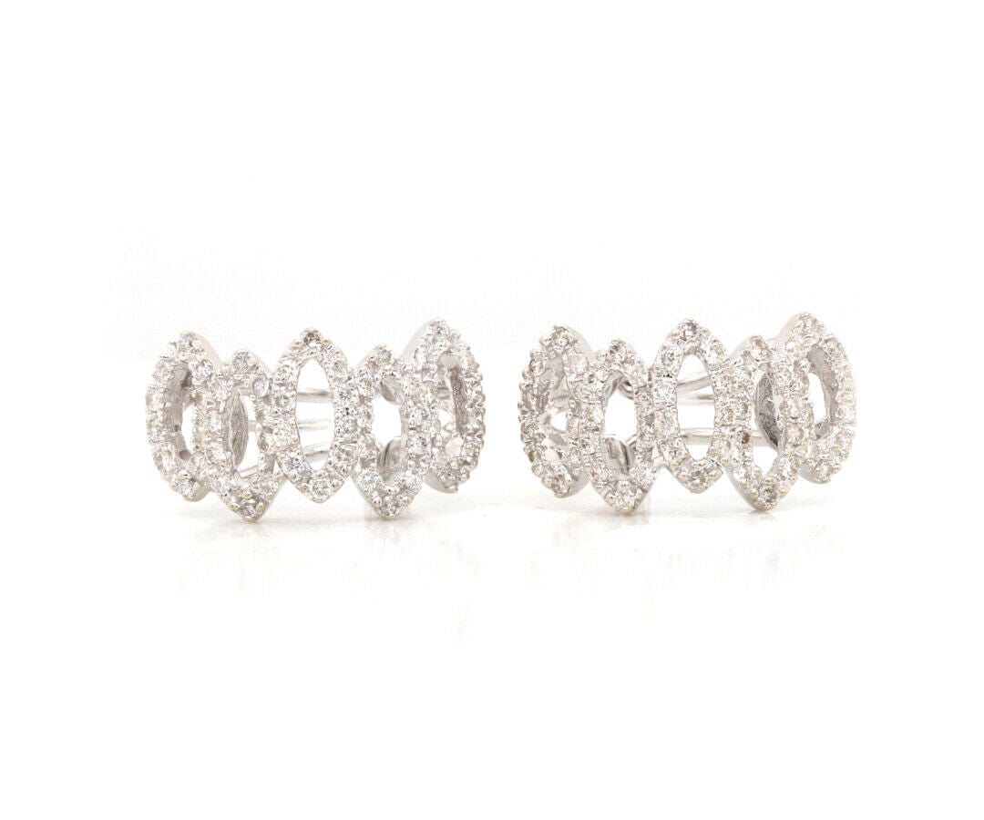 1.00ctw Diamond Open Huggie Earrings in 14K