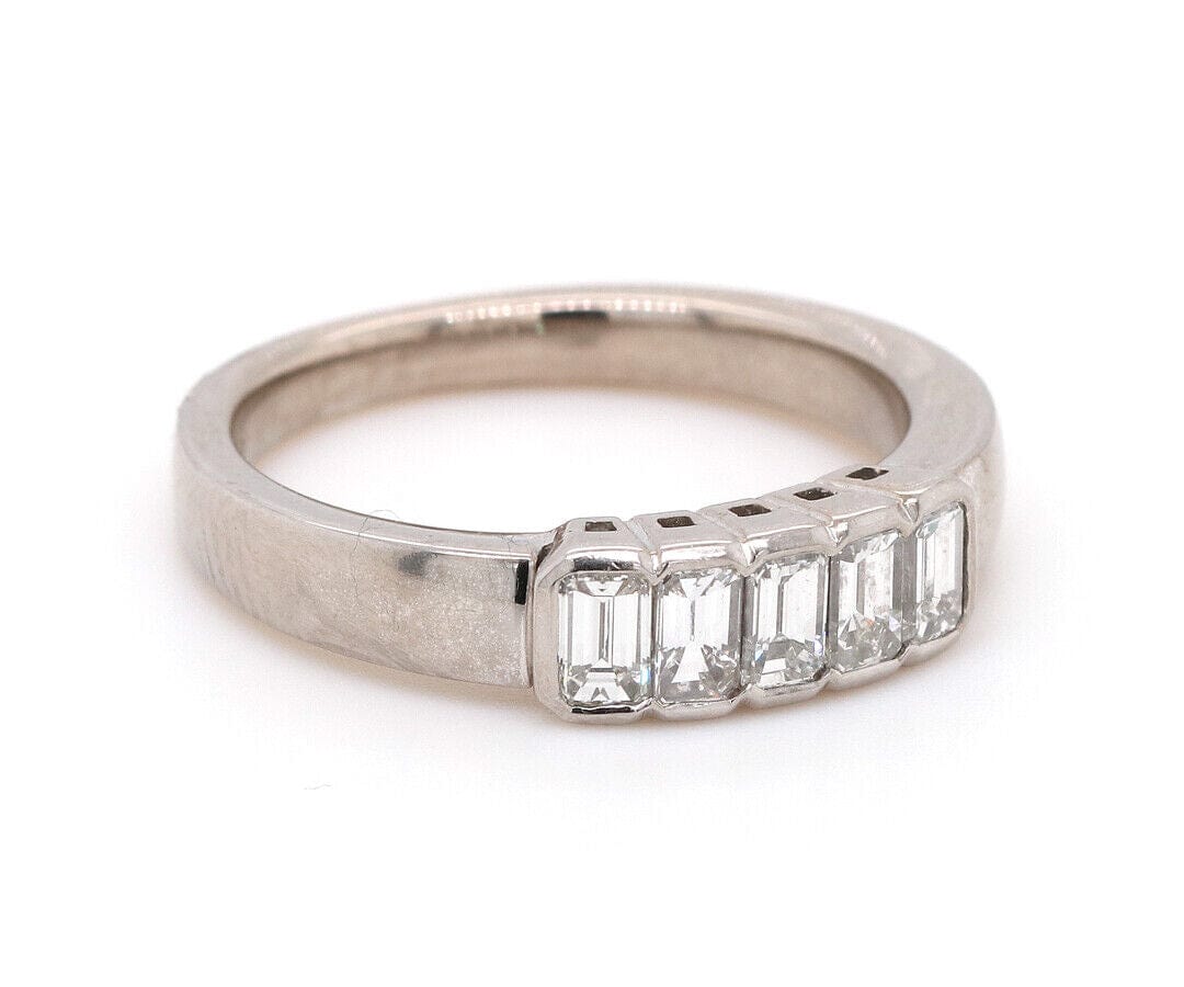 1.00ctw Emerald Cut Diamond Band Ring in 18K