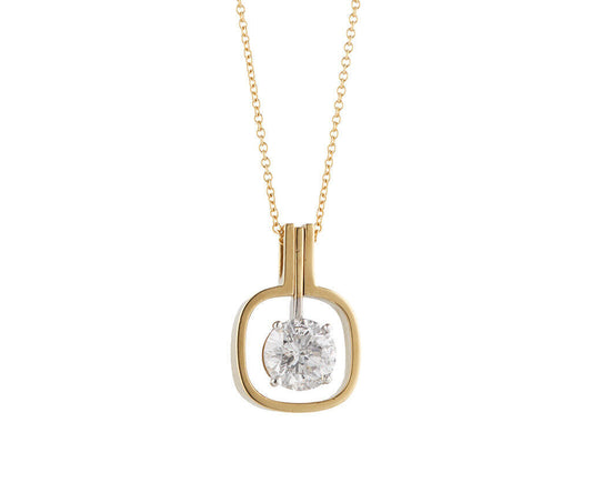 1.55ct Round Diamond Swing Pendant Necklace in 18K