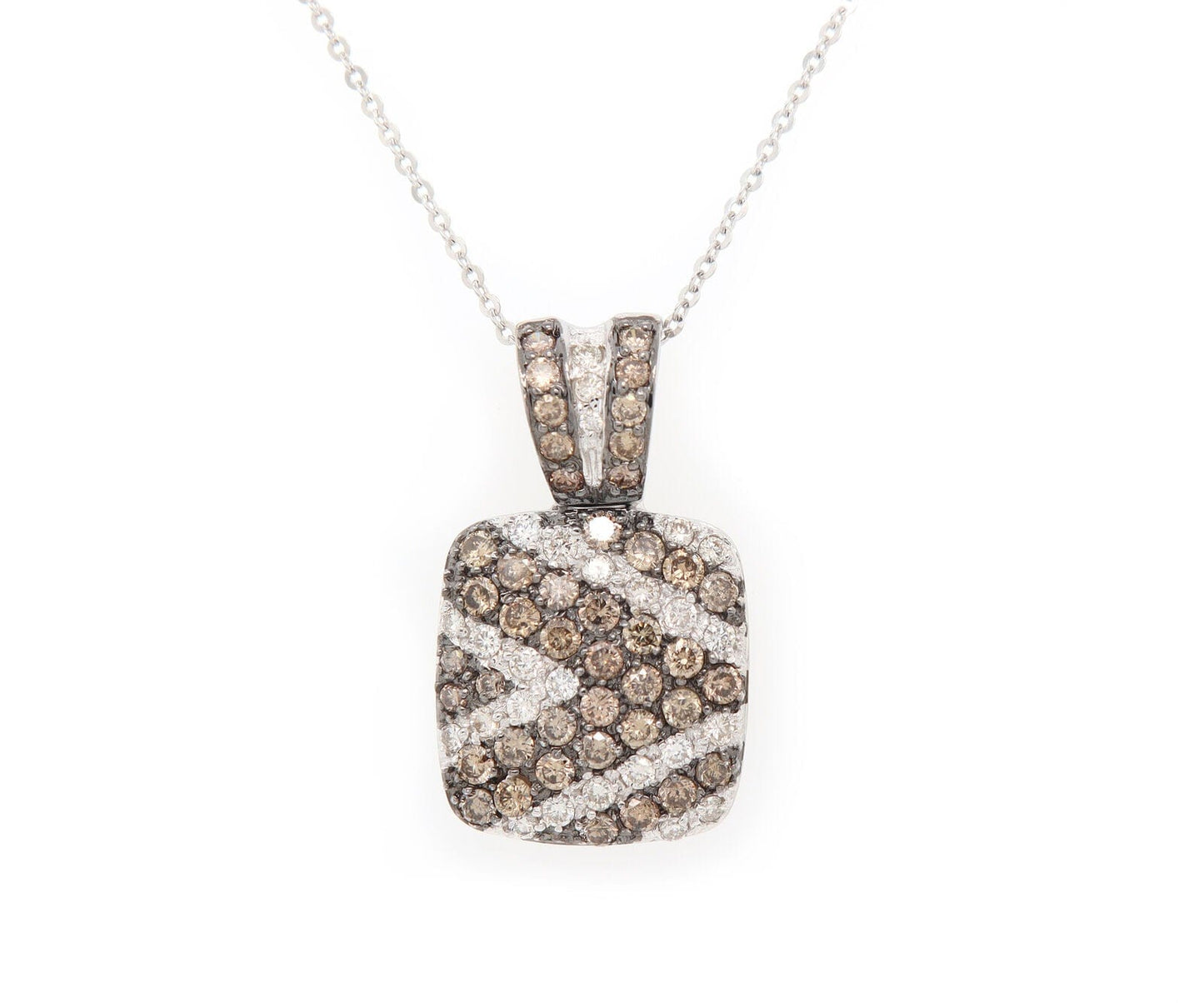 1.50ctw White and Brown Diamond Pendant Necklace in 14K