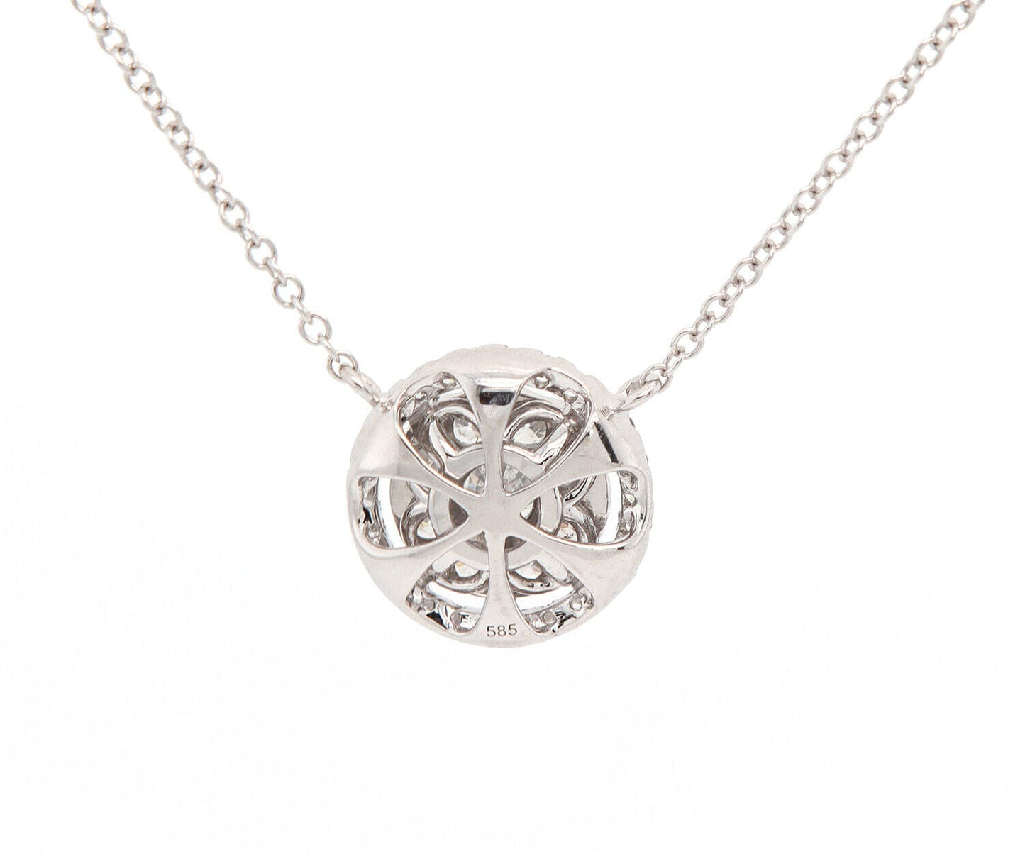 1.33ctw Round Diamond Cluster Pendant Necklace in 14K