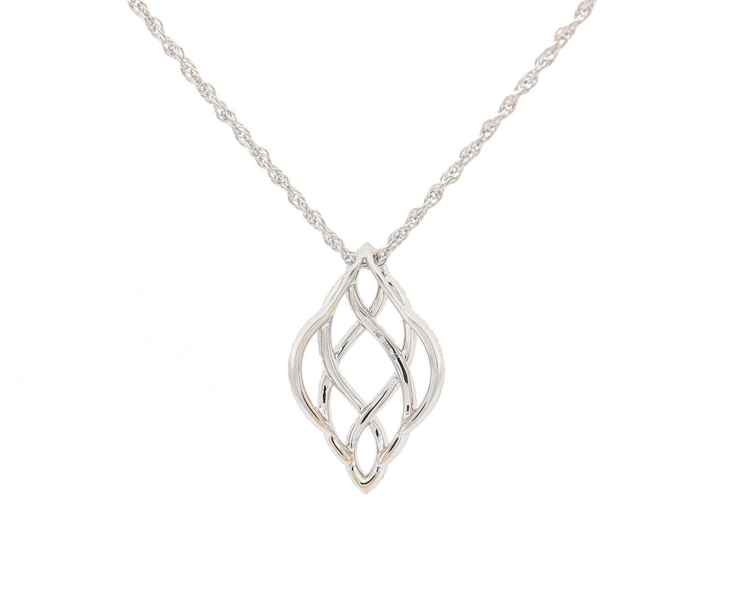 0.25ctw Pave Diamond Knot Pendant Necklace in 14K