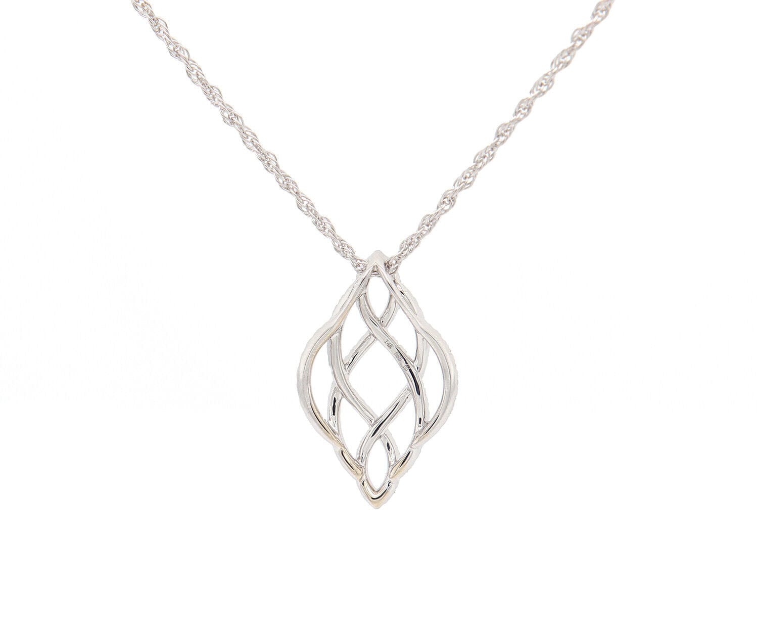 0.25ctw Pave Diamond Knot Pendant Necklace in 14K