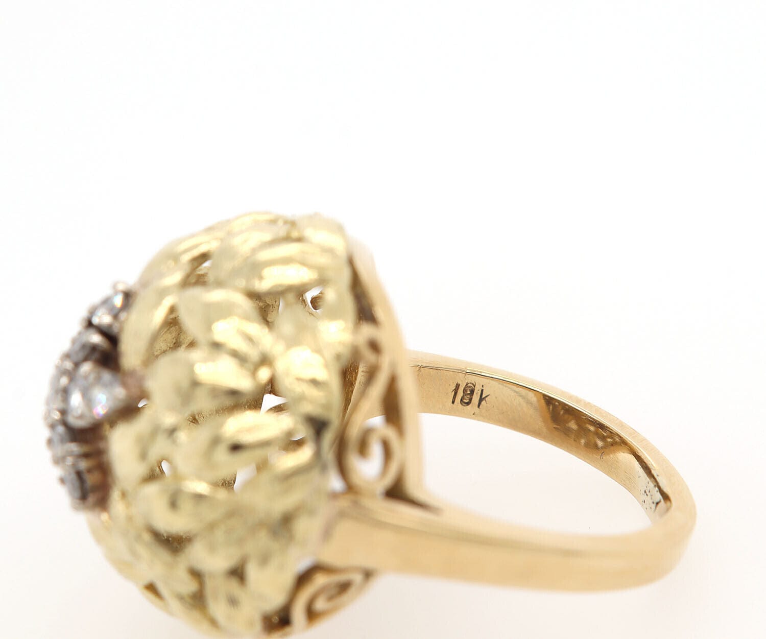 0.30ctw Diamond Leaf Dome Ring in 18K