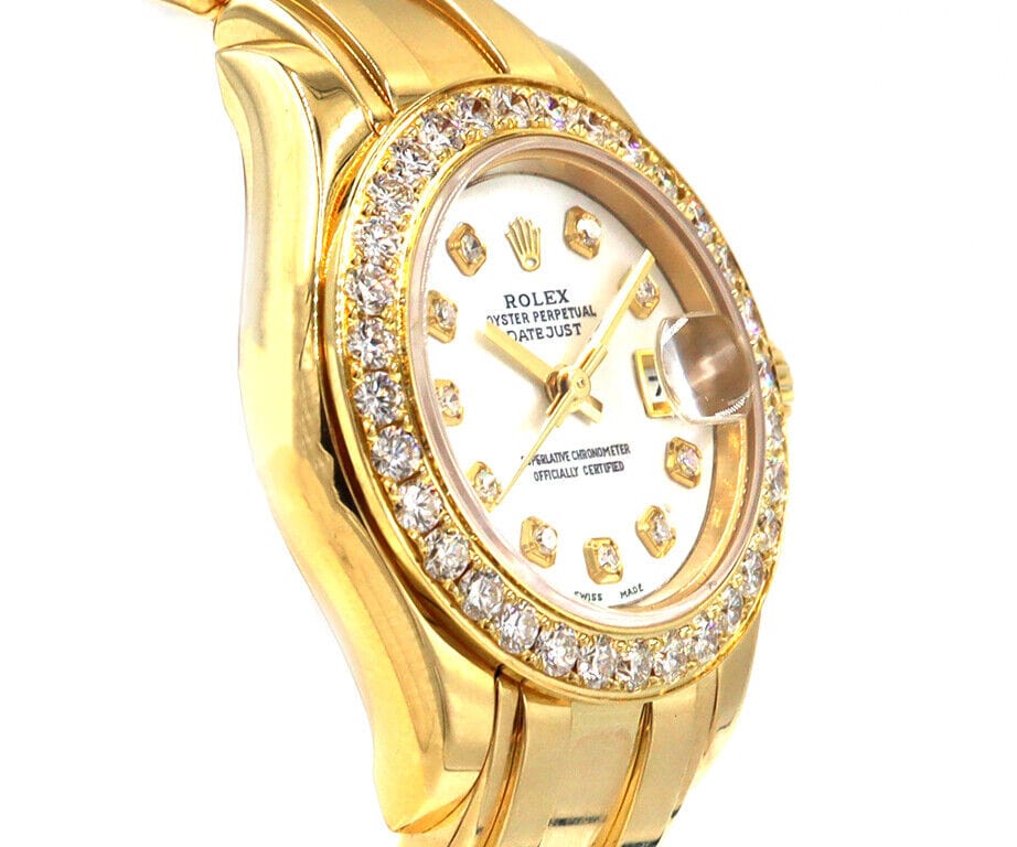 2001 Rolex Pearlmaster 80318 29MM Aftermarket Dia MOP Dial & Bezel Ladies Watch