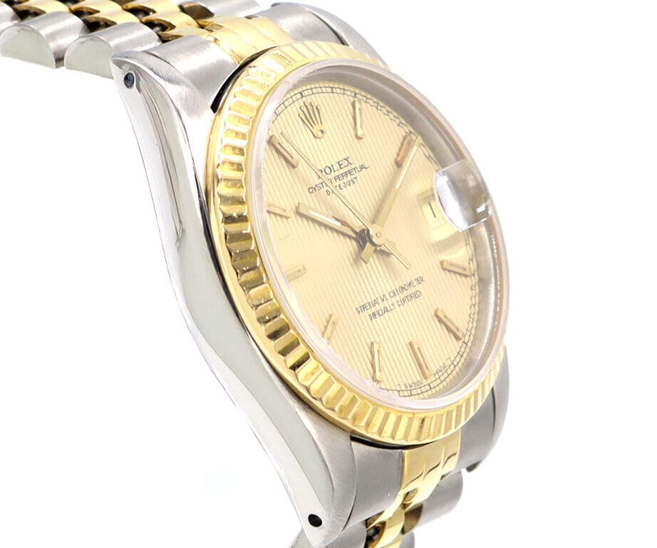 1984 Rolex Datejust 68273 31MM Champagne Stick Dial Ladies Watch