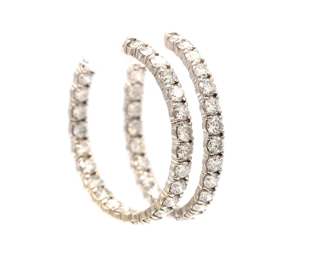 10.0ctw Round Diamond Inside Out Hoop Earrings in 14K