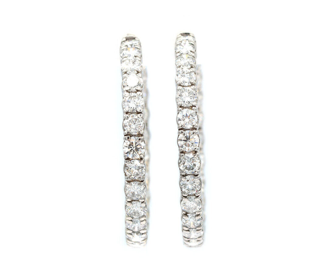 10.0ctw Round Diamond Inside Out Hoop Earrings in 14K