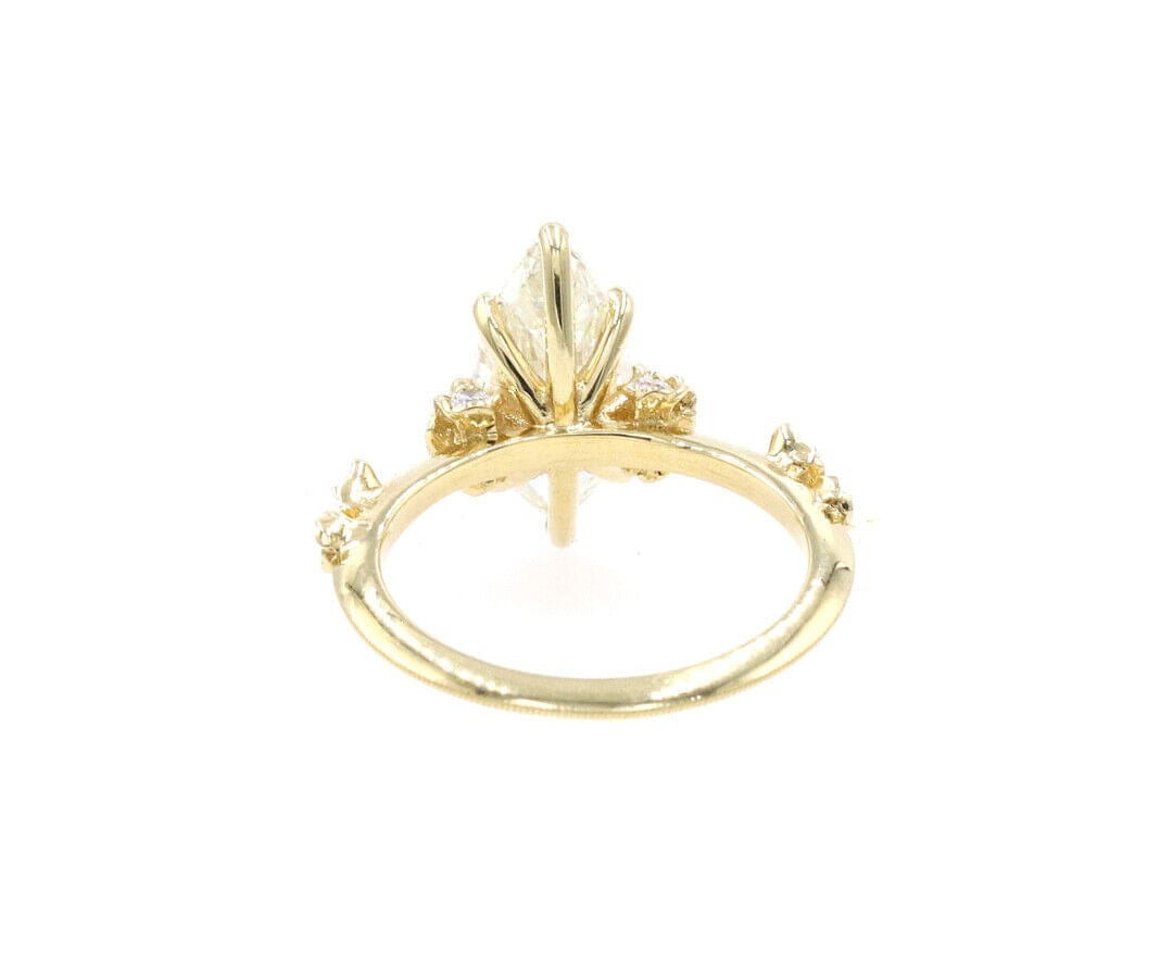 2.27ctw Marquise and Round Diamond Scattered Knife Edge Ring in 18K