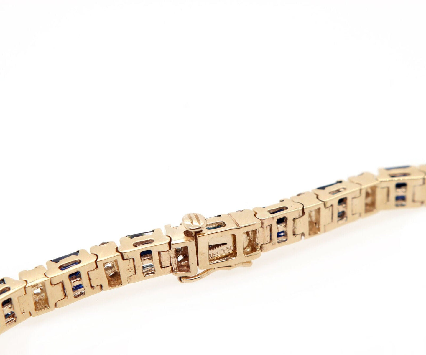 4.25ctw Baguette Sapphires and 0.33ctw Diamond Bracelet in 14K