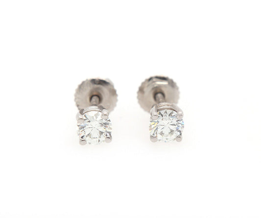 0.50ctw Round Diamond Solitaire Stud Earrings in Platinum