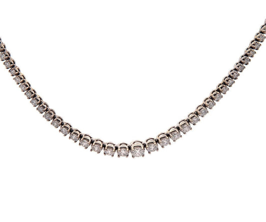 5.25ctw Round Diamond Graduated Tennis Necklace in 14K