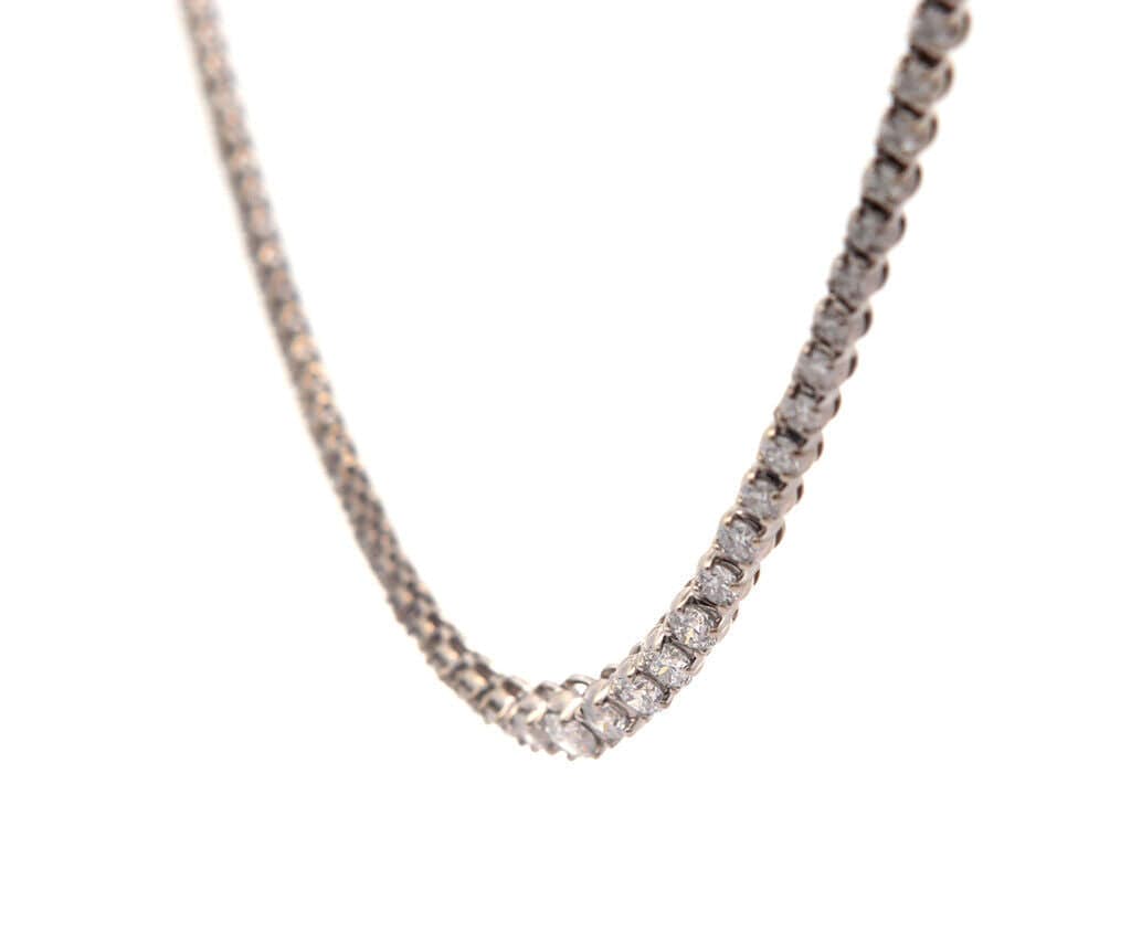 5.25ctw Round Diamond Graduated Tennis Necklace in 14K