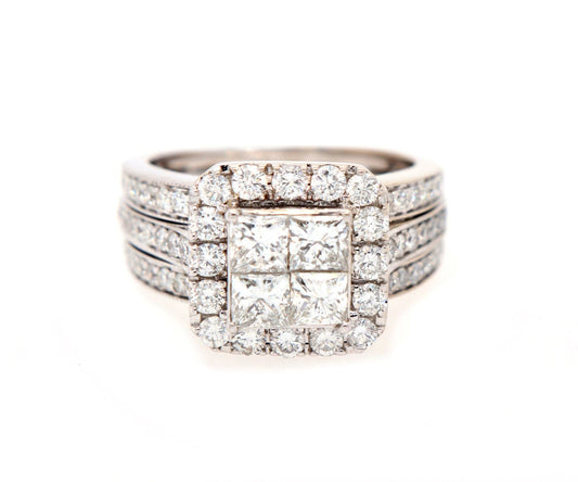 2.50ctw Princess and Round Diamond Frame Engagement Ring in 14K