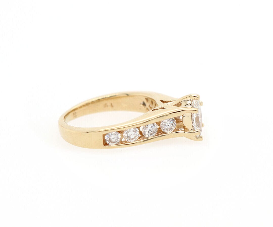 1.09ctw Marquise and Round Diamond Straight Engagement Ring in 14K