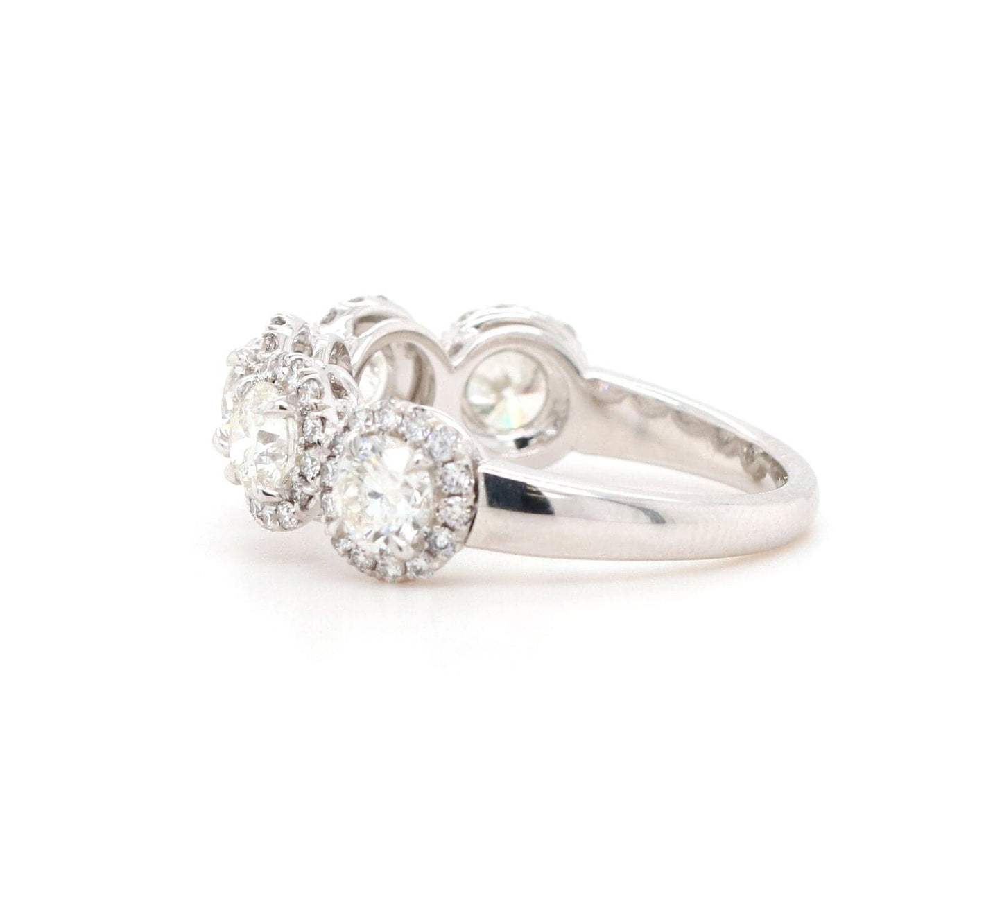 1.94ctw Round Diamond Five Stone Halo Band Ring in 18K