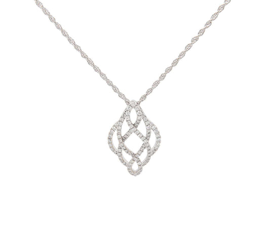 0.25ctw Pave Diamond Knot Pendant Necklace in 14K