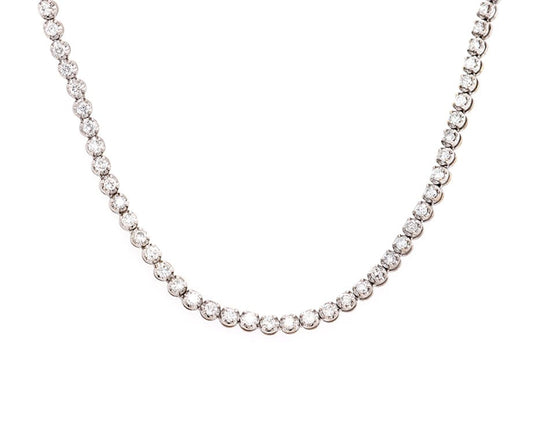 12.00ctw Round Diamond Tennis Necklace in 18K