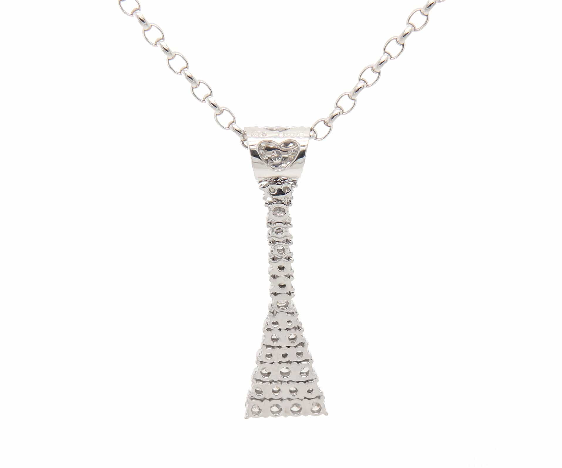 0.85ctw Diamond Abstract Hourglass Pendant Necklace in 18K