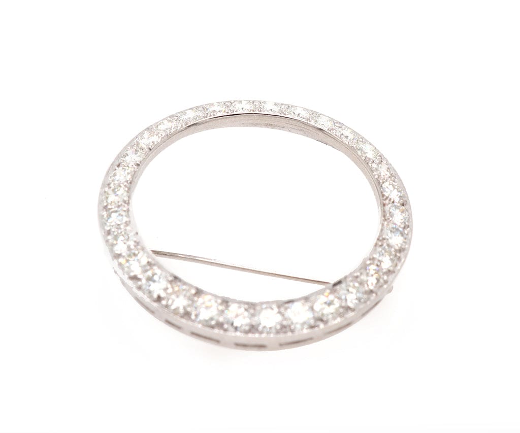 3.00ctw Round Diamond Circle Brooch in Platinum