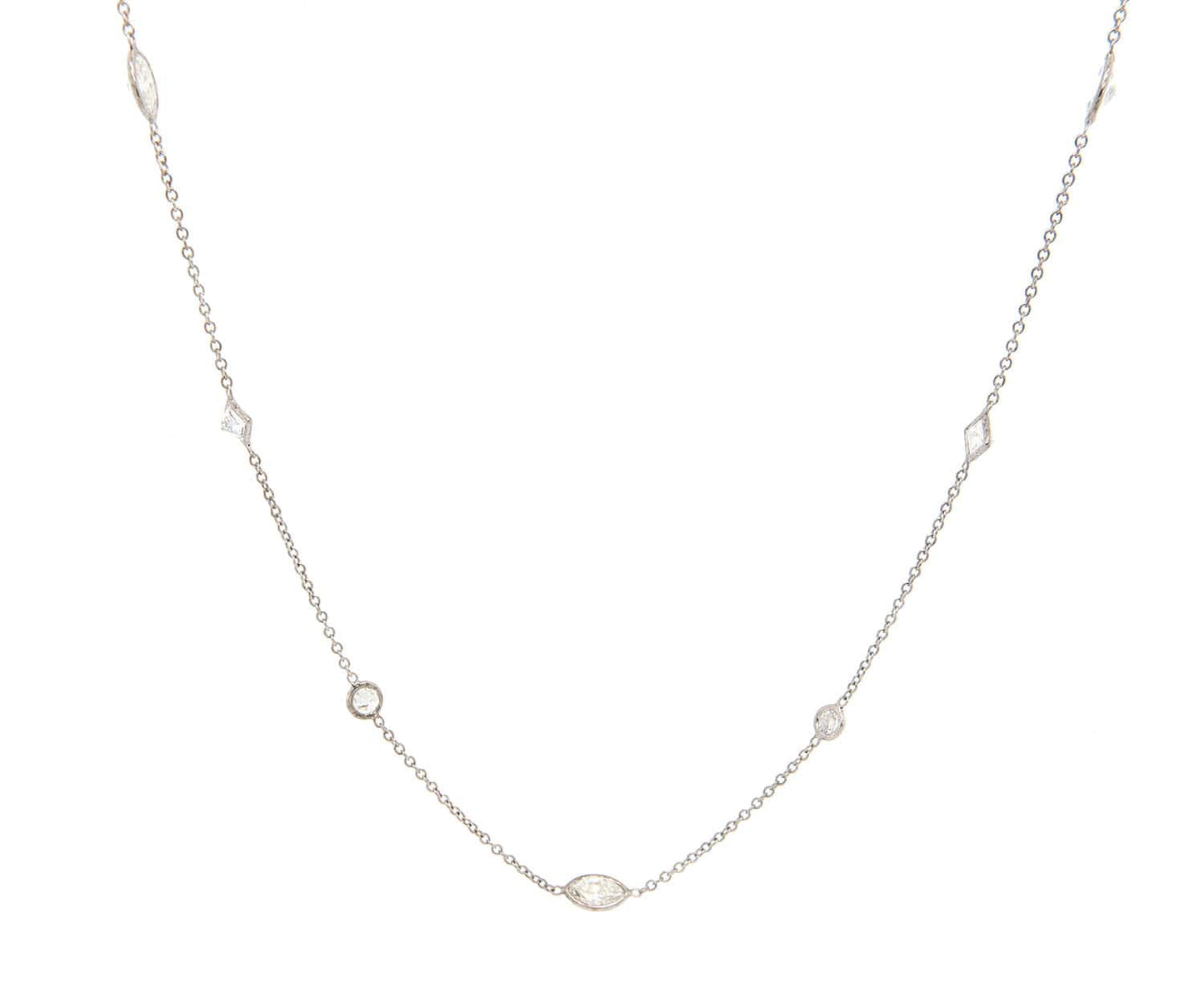 2.04ctw Round Diamond by the Yard Fifteen Station Necklace in 14K