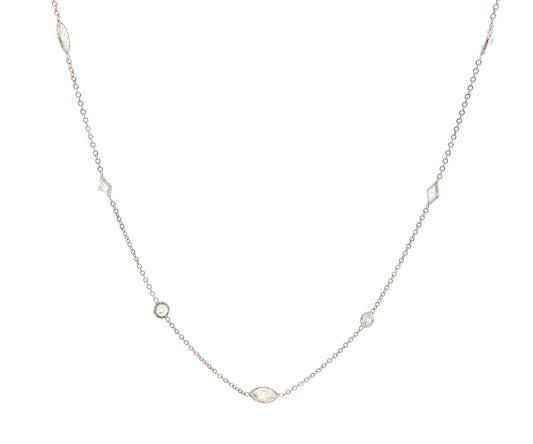 2.04ctw Round Diamond by the Yard Fifteen Station Necklace in 14K