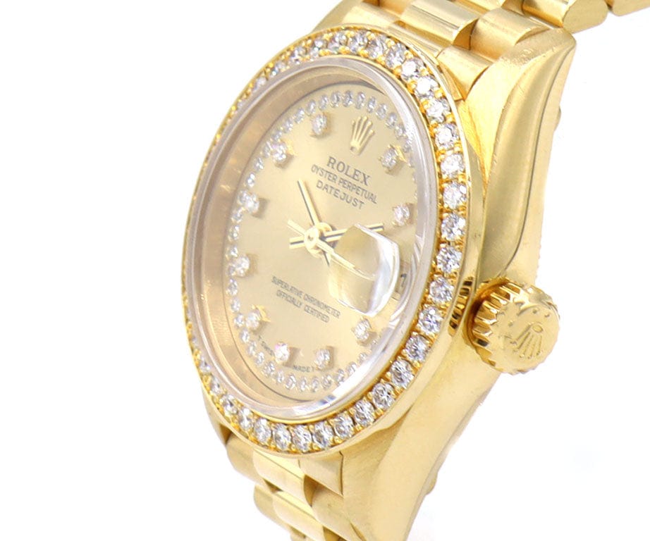 2000 Rolex Datejust President 79138 26MM Aftermarket Diamond Dial and Bezel Ladies Watch