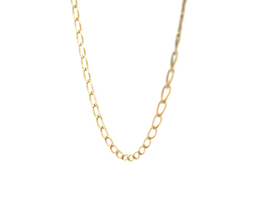 3.0MM Polished Elongated Curb Link Chain Necklace in 14K