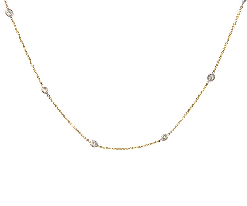 1.28ctw Round Diamond by the Yard Station Necklace in 14K