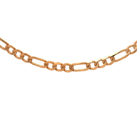 3.0MM Polished Figaro Link Chain Necklace in 14K