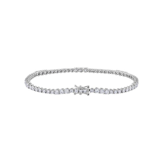 A Link 18K White Gold Diamond Tennis Bracelet