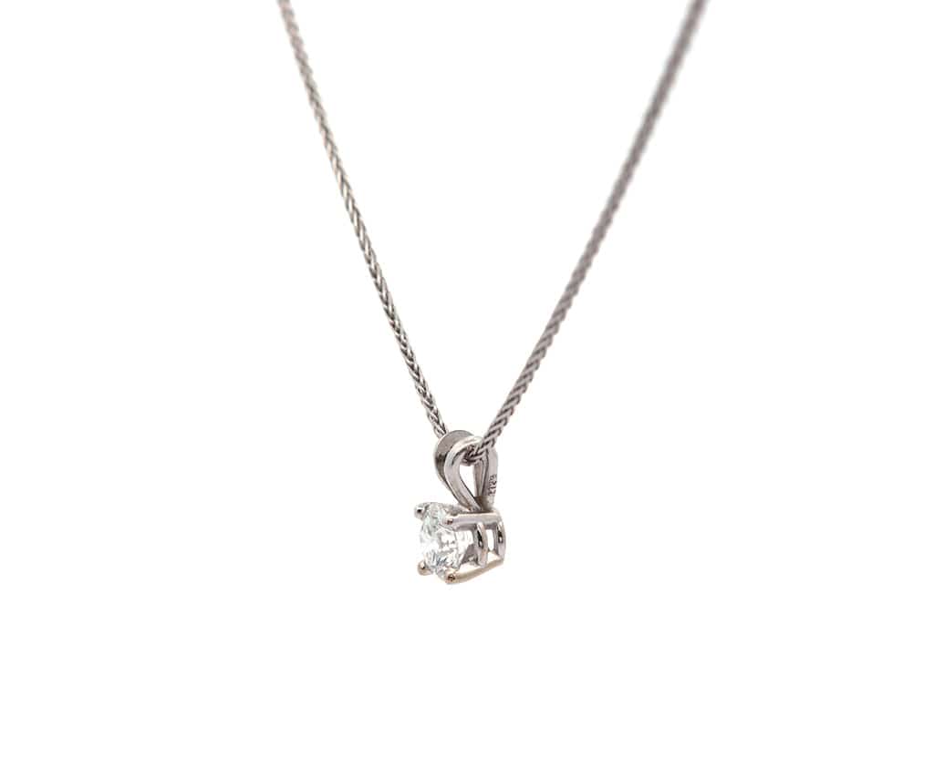 0.60ct Round Diamond Solitaire Pendant Necklace in 14K